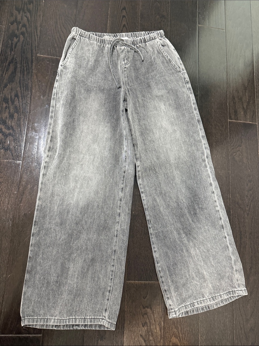 PacSun Gray Elastic Waist Wide-Leg Pants